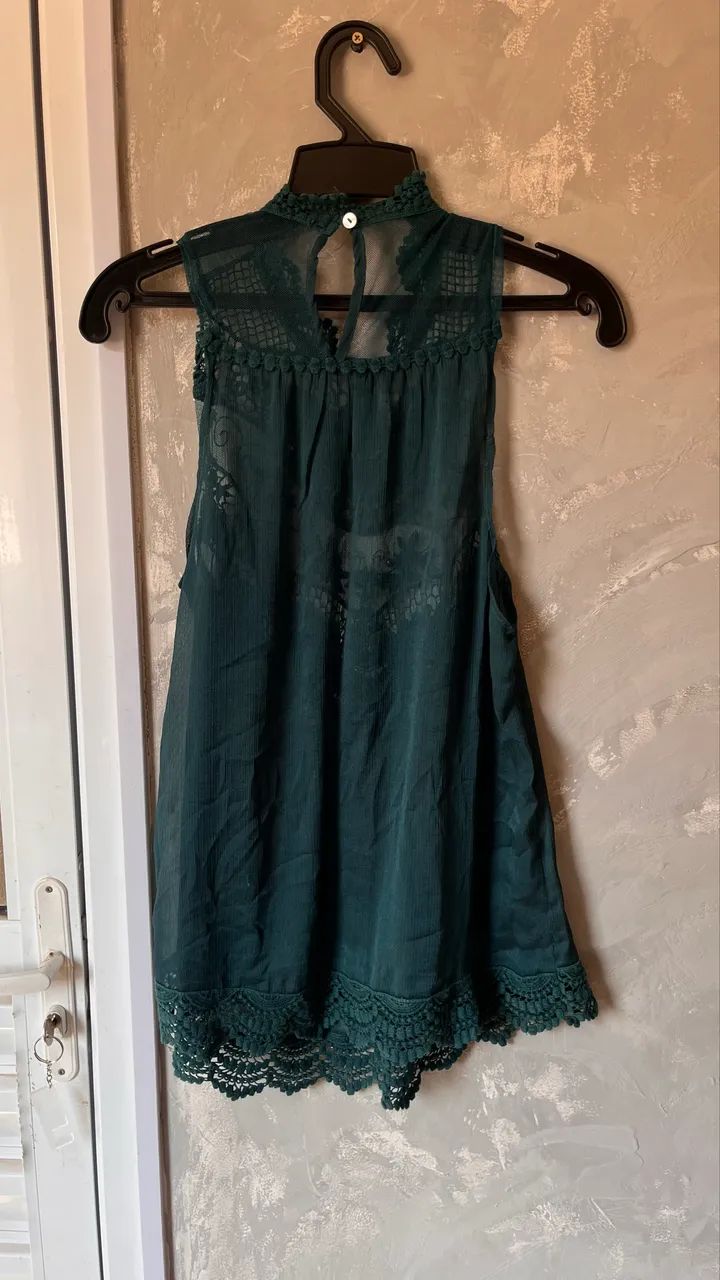 blusa rendada verde - Foto 2