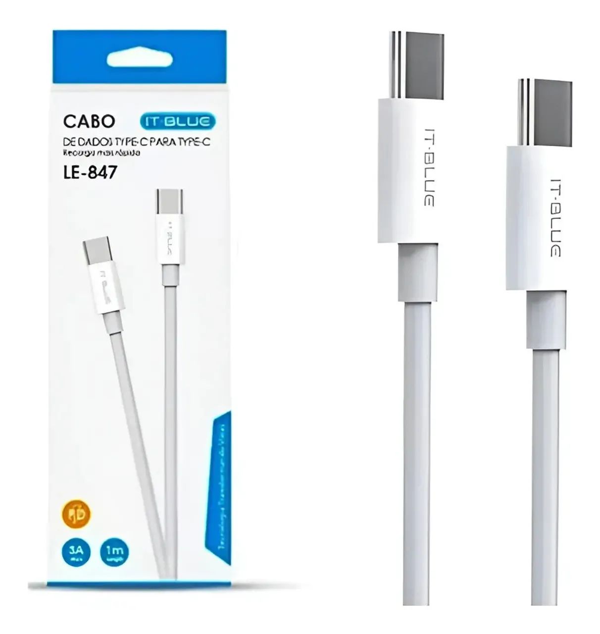 Cabo USB Tipo C para Tipo C It Blue Le-847 1m Branco