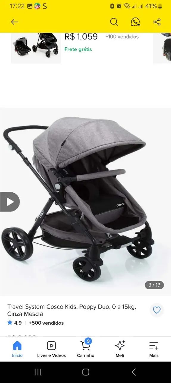 Carrinho posições com Moisés e bebê conforto - Foto 4