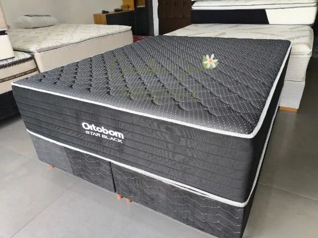 CAMA BOX QUEEN STAR BLACK DISPONÍVEL À PRONTA-ENTREGA 