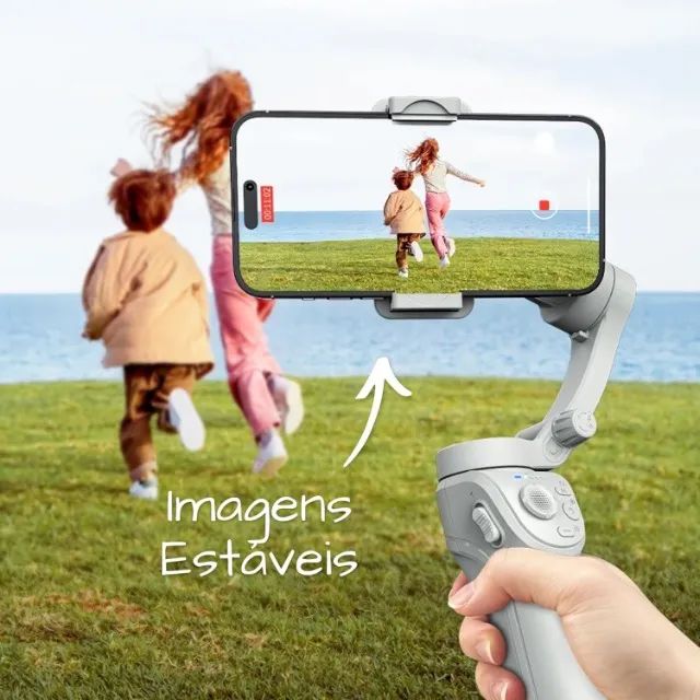 Estabilizador Gimbal Celular Com 3 Eixos Tripe Articulado Cinza - Foto 3