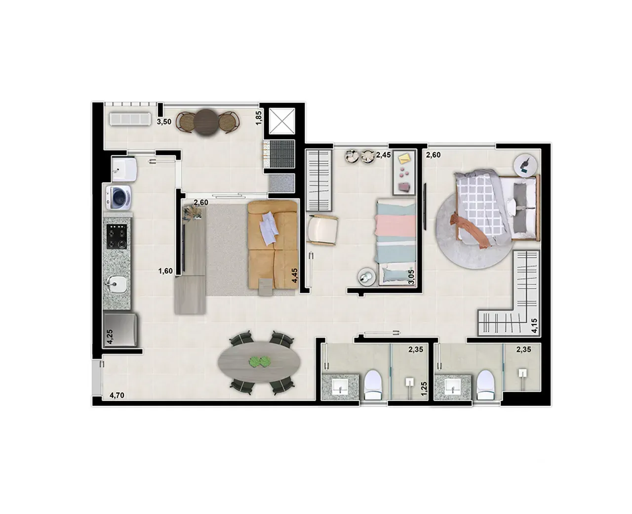 PLANTA 52m²