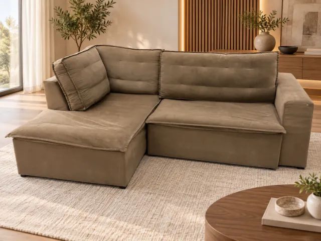 Sofá de Canto Retrátil com Pillow 