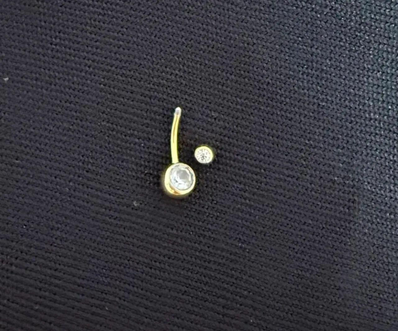 Piercing para umbigo de ouro - Foto 2