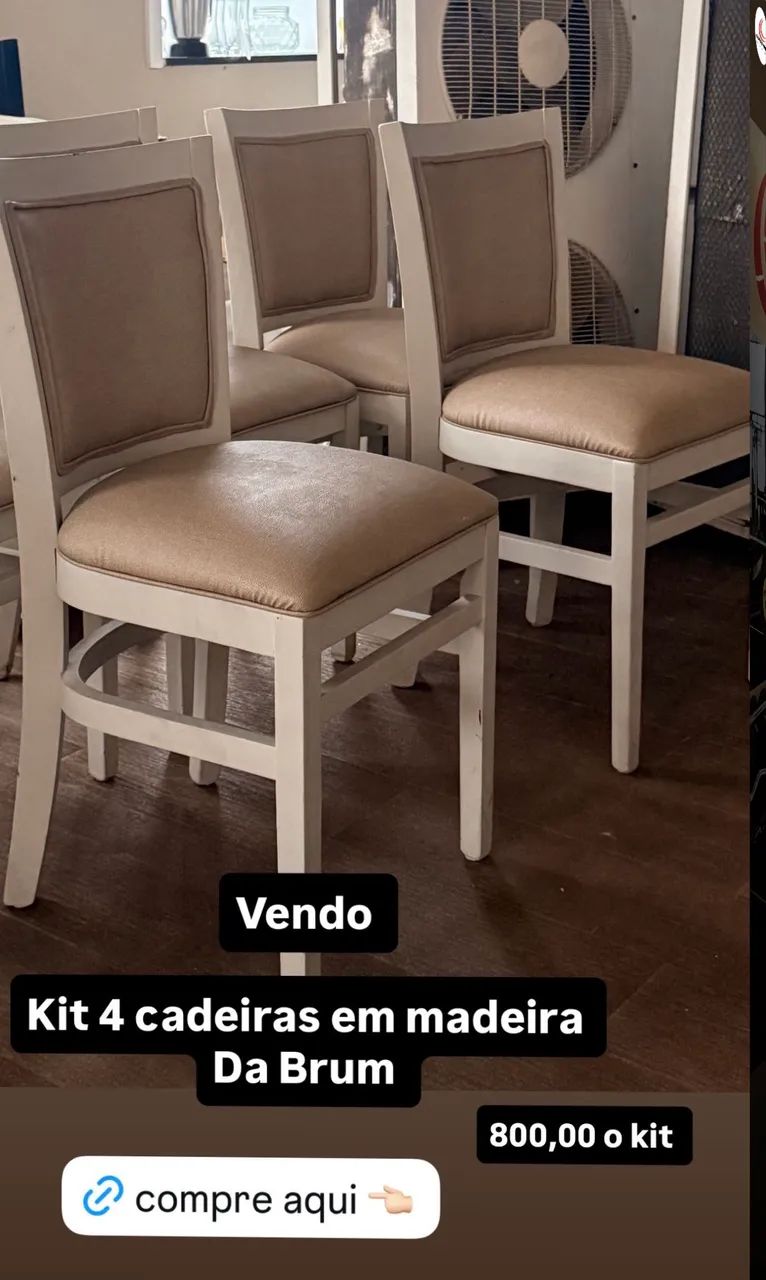 Kit 4 cadeiras madeira jantar 