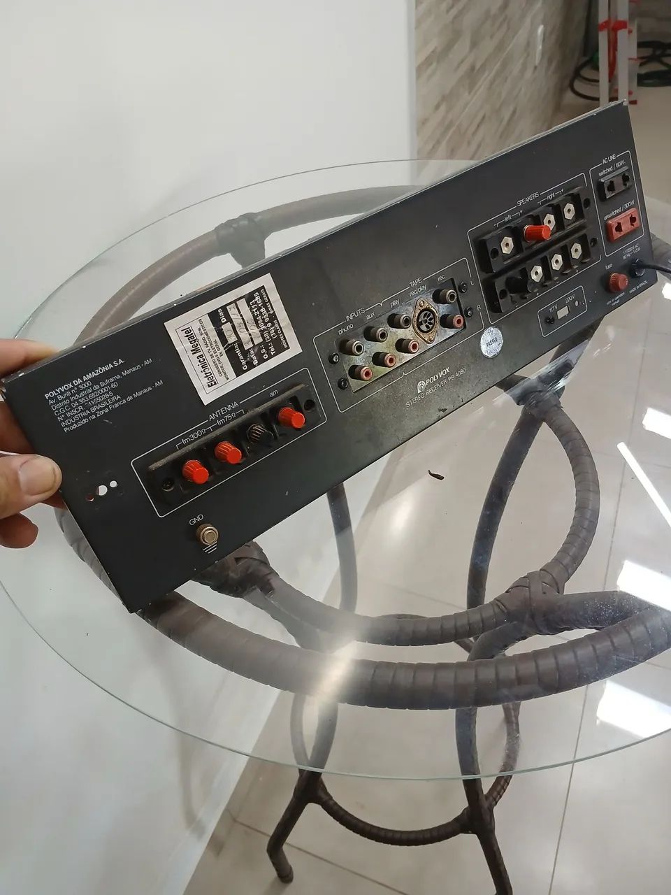 Painel traseiro receiver Polyvox Pr 4080