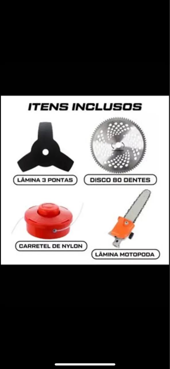 Roçadeira Multifuncional Á Gasolina 3hp 65cc  já vai com tudo incluso . - Foto 2