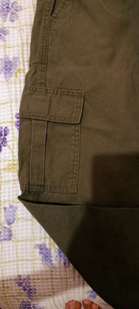calça cargo oki fashion verde militar m - Foto 2