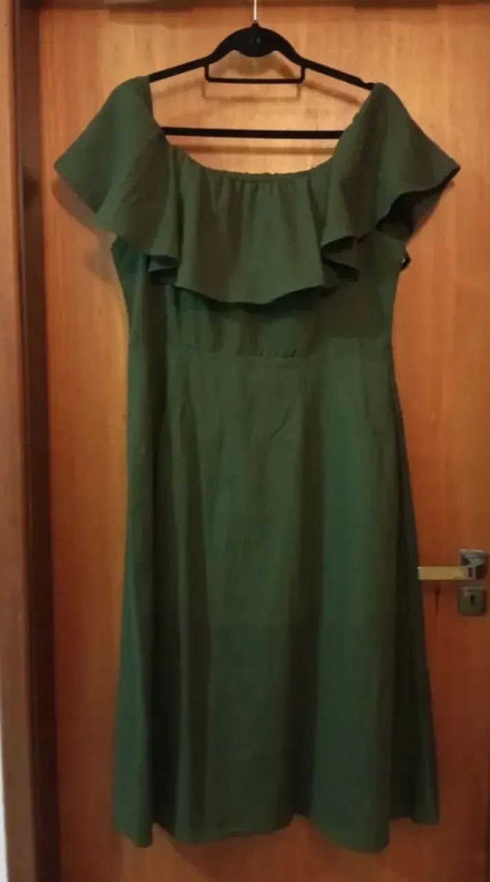 vestido midi ciganinha verde 44 - Foto 3