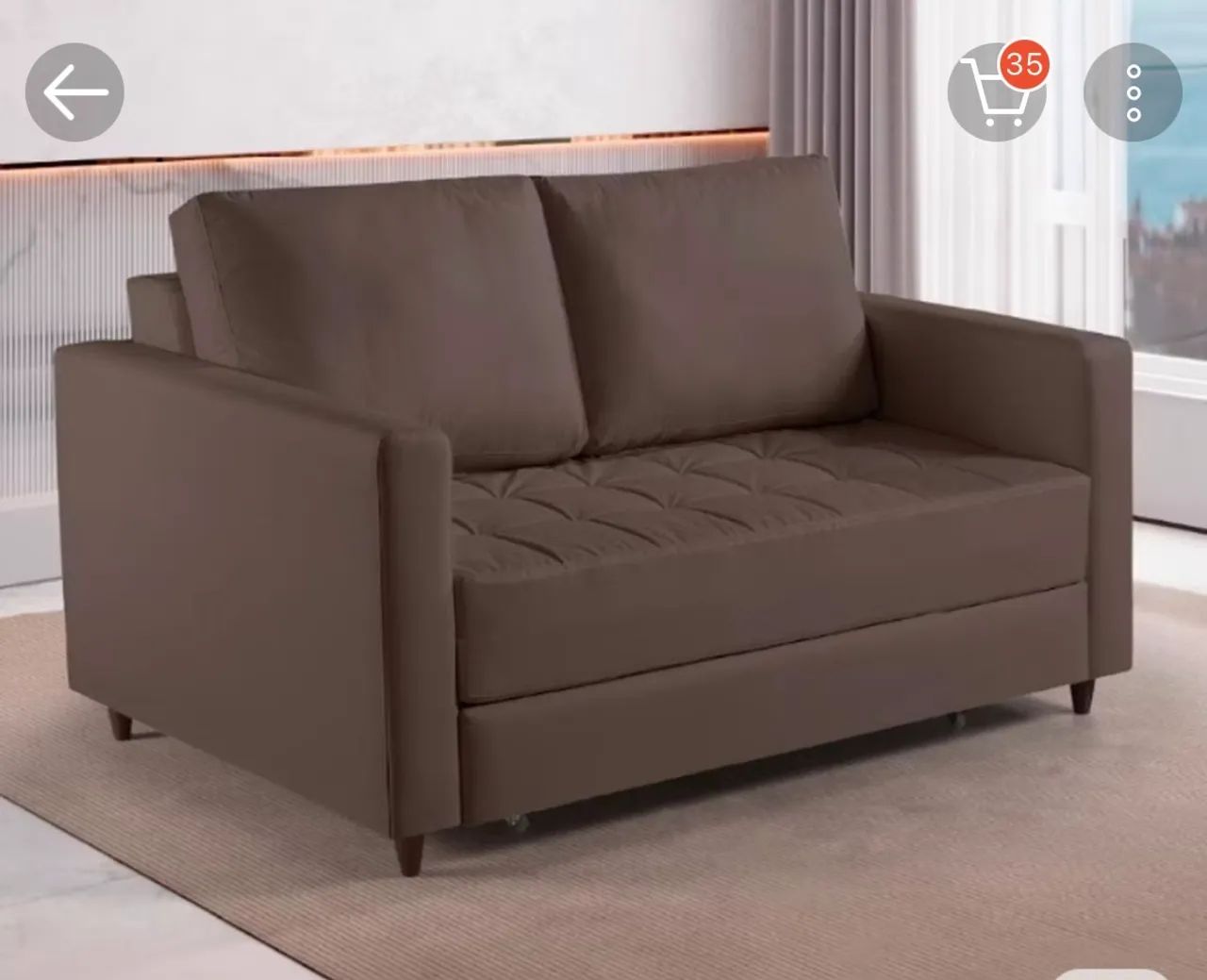 Sofá Cama Marcelle 2 Lugares 150 Casal Talento Móveis