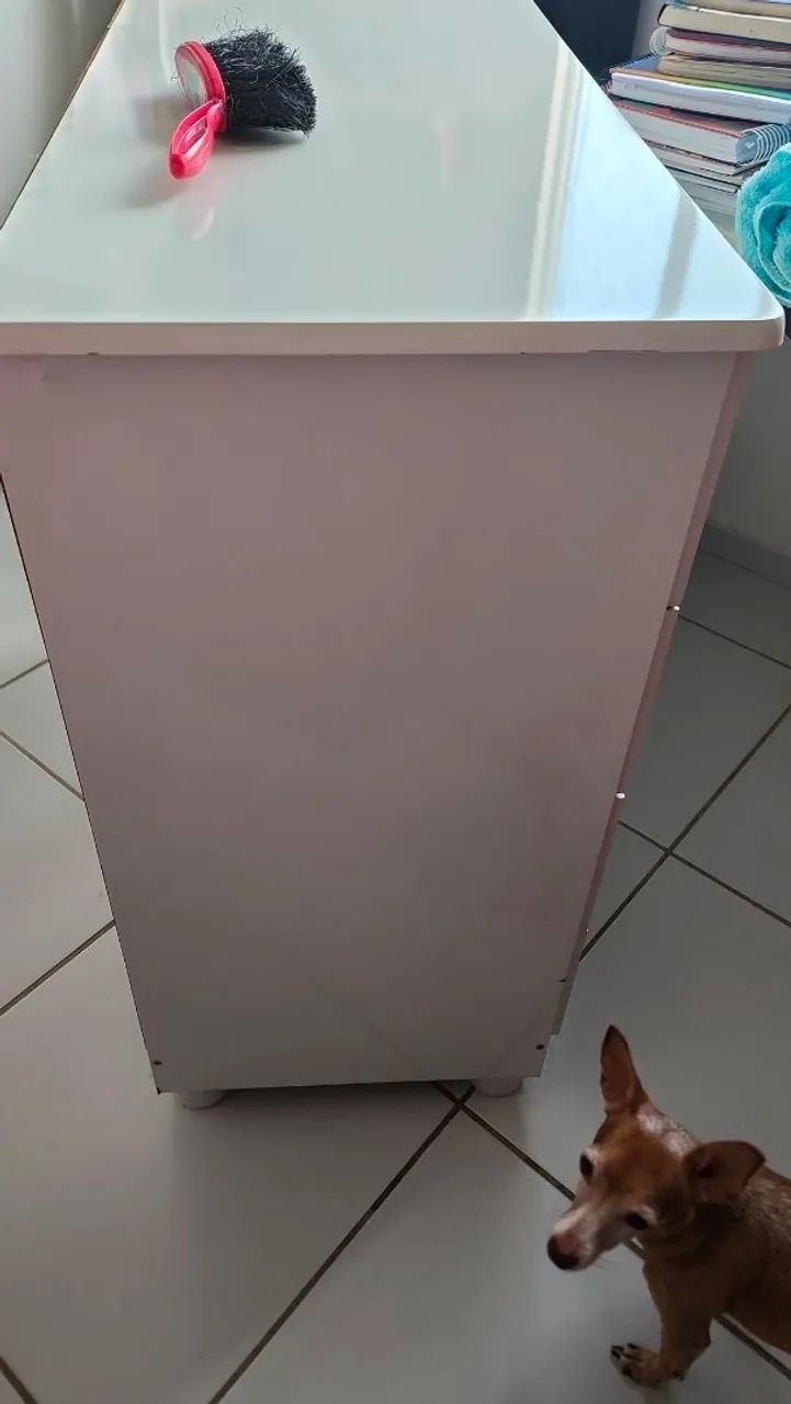 Cômoda Infantil Branca - 4 gavetas e 1 porta - Foto 4