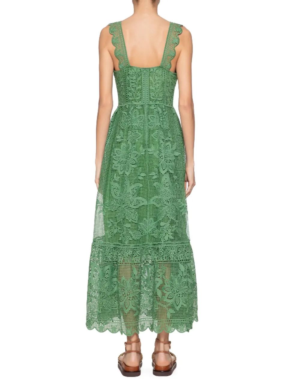 Vestido Guipure Ciranda De Cor Verde Farm - Foto 2