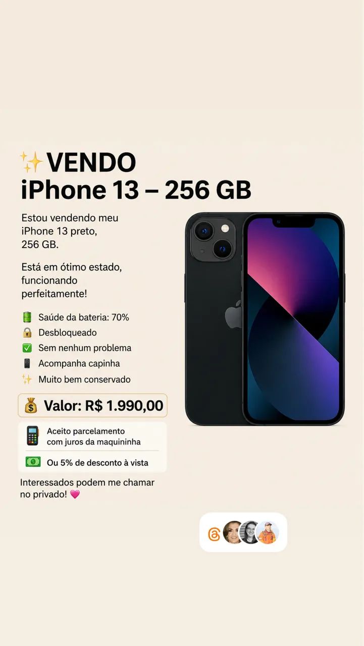 Iphone 13 256g preto