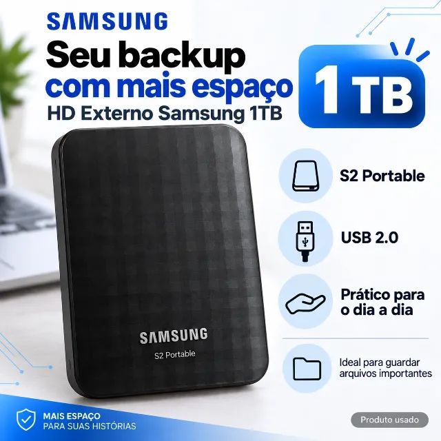 HD Externo Samsung S2 Portable 1TB - Foto 3