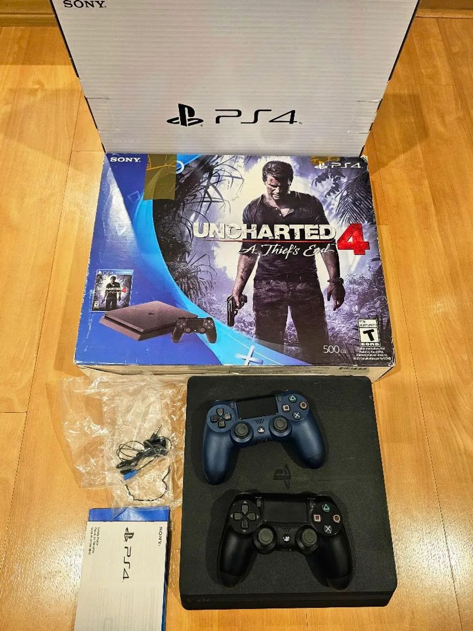 PS4 Slim 500 GB + 2 Controles Originais + 2 Jogos  - Foto 2