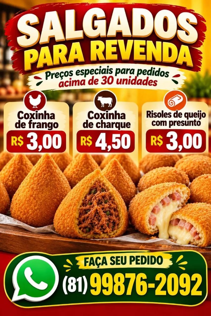 Coxinhas para revenda 