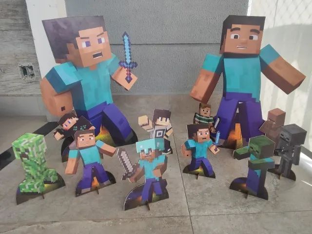 Kit decoração Minecraft 12 displays - Foto 2