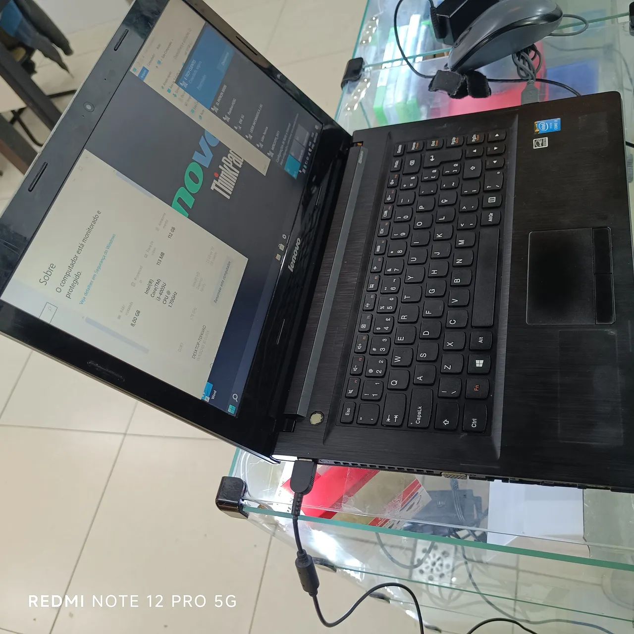 Notebook Lenovo i3 8 GB SSD 120 windows 10 (sem bateria ) - Foto 3
