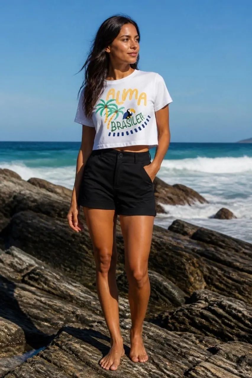 Croped Feminino - Alma brasileira - Foto 2