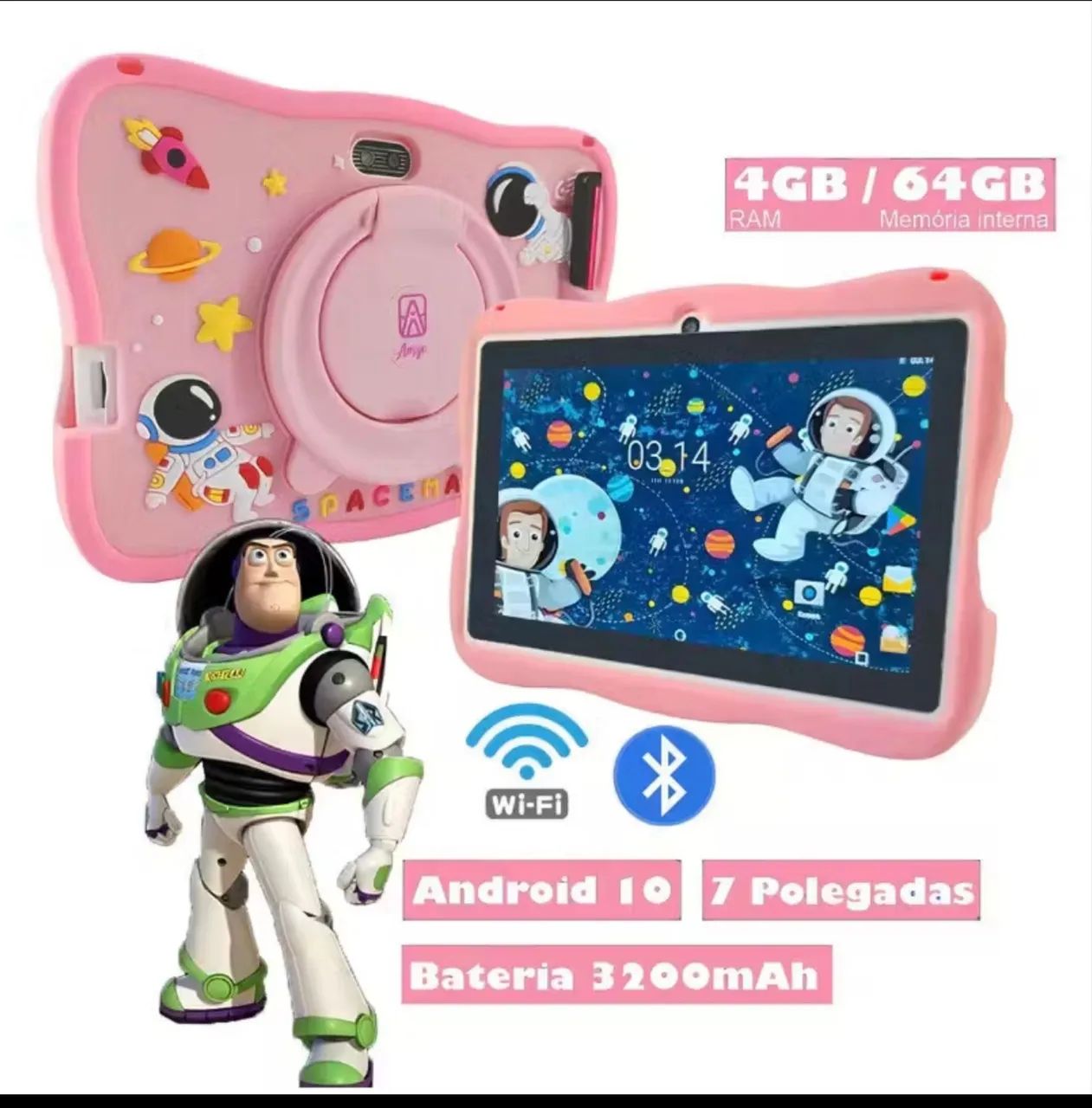 Kids Tablet 7 Inch with wifi bluetooth Android Super Resistant Smart - Foto 3