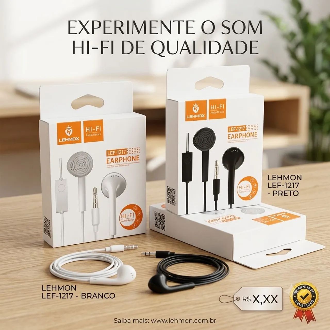 Fone de ouvido com fio