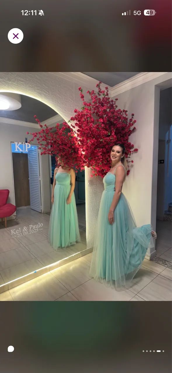 Vestido longo verde Tiffany  - Foto 4