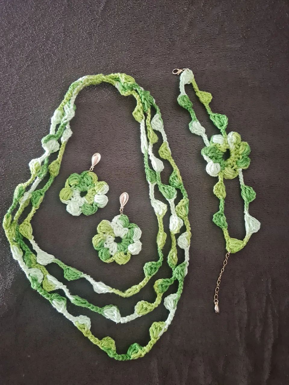 Conjunto Puff de Biju de Crochê ByGartes  - Foto 2