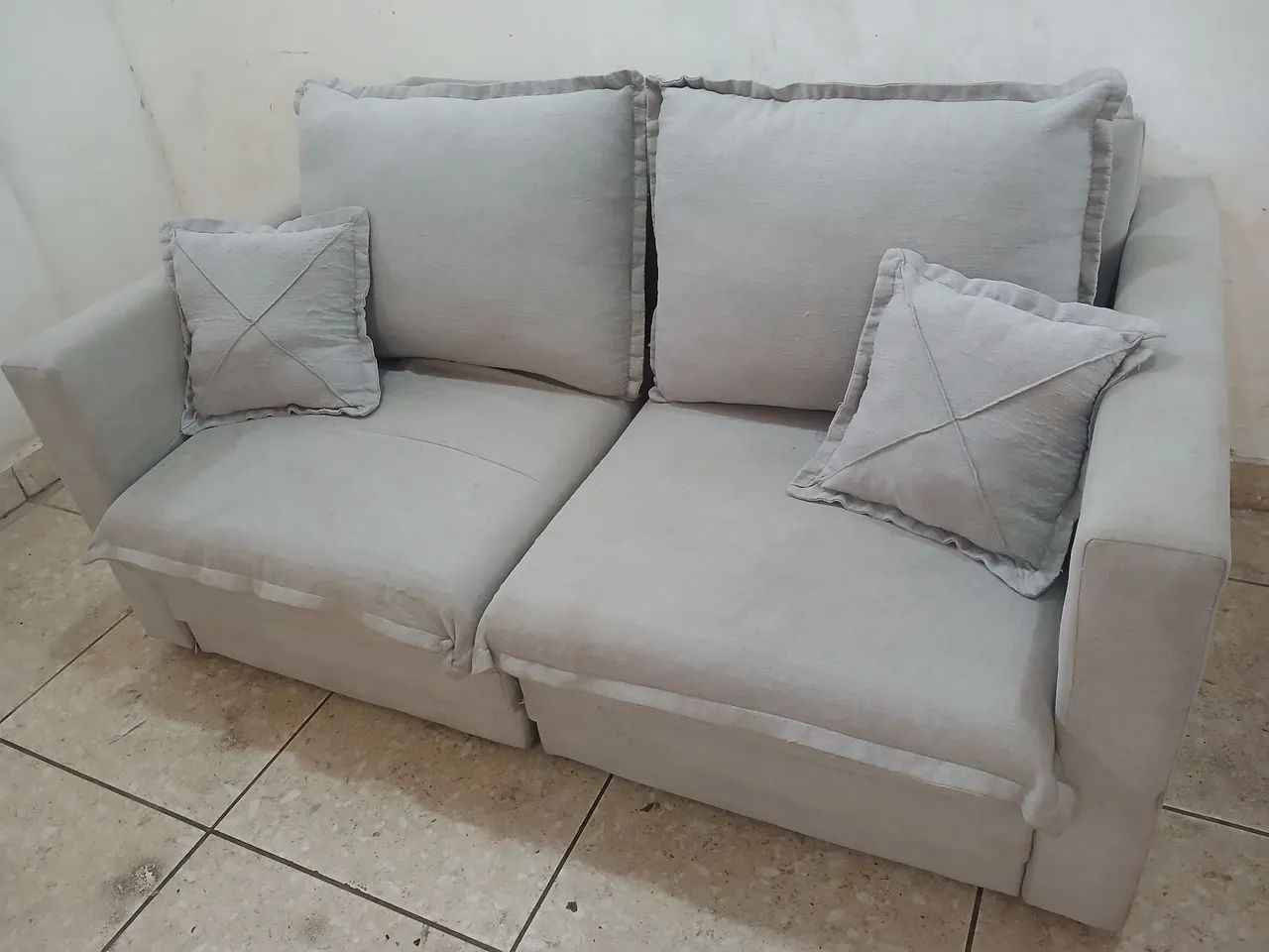 Sofá retrátil de linho - Foto 2