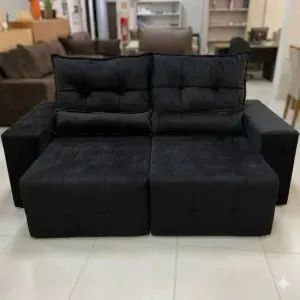 Sofá Retrátil e Reclinável Lisboa Preto