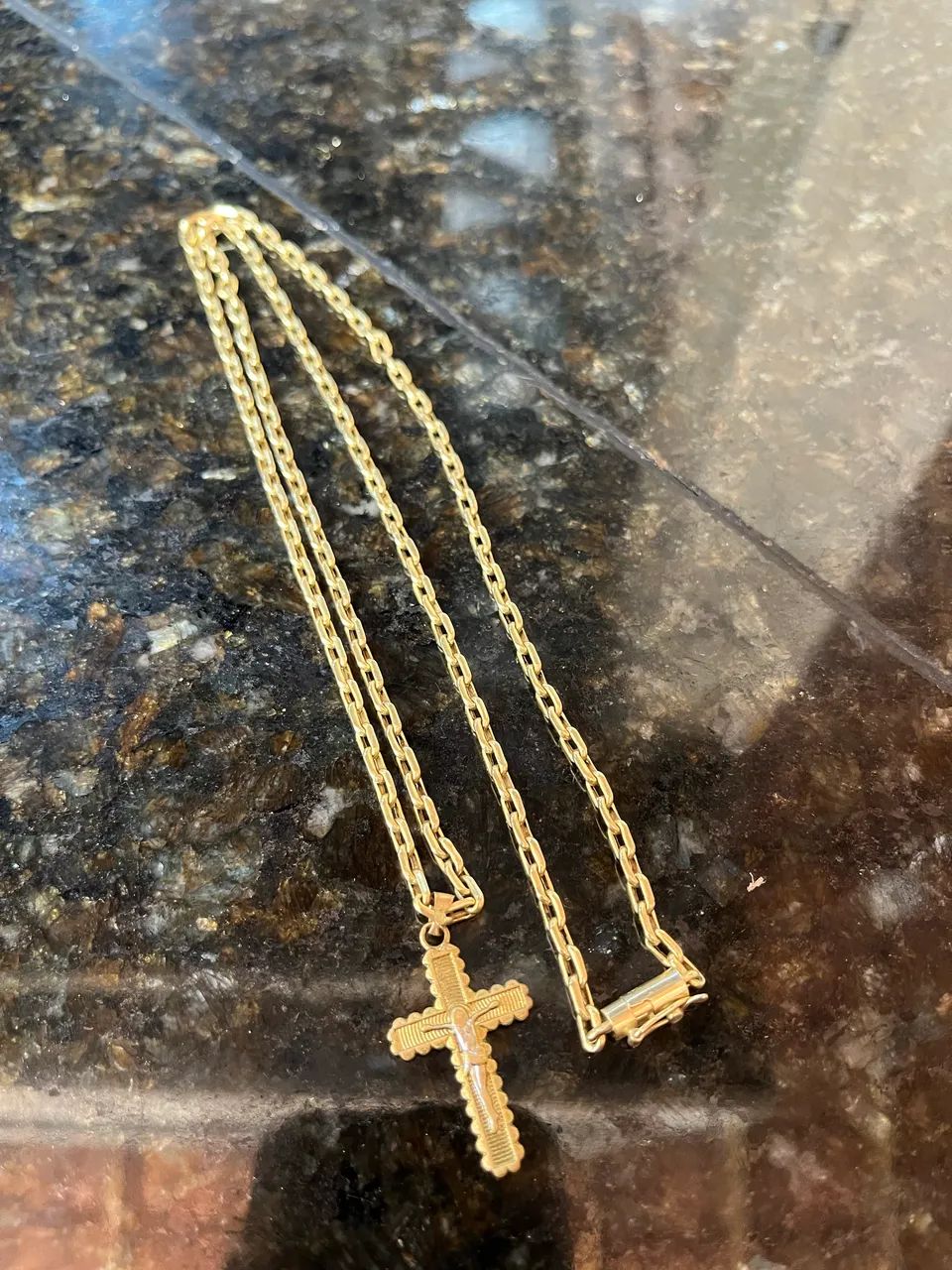 Corrente de Ouro 18k modelo cadeado com pingente  - Foto 2