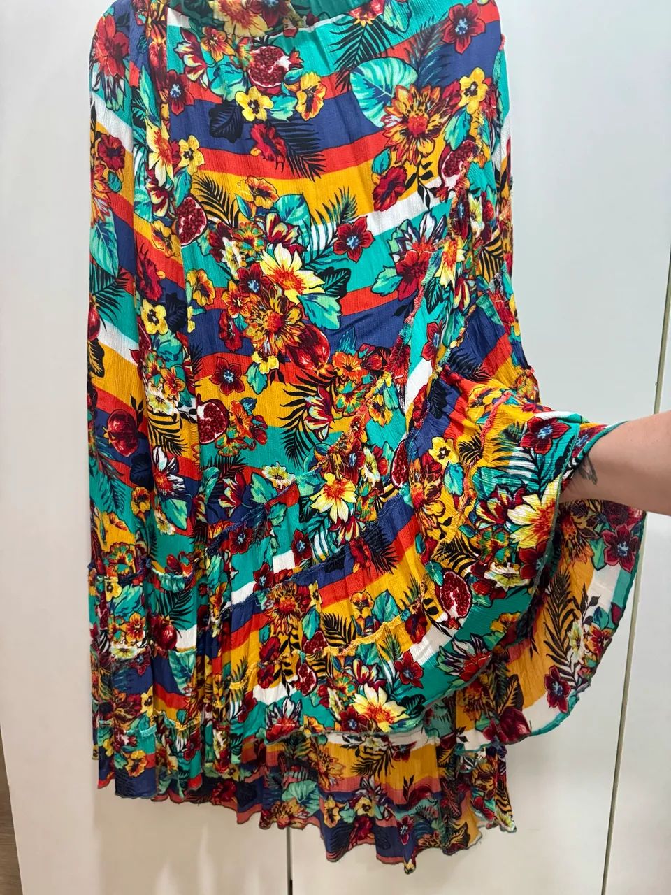 Saia longa estampado em viscose de seda  - Foto 4