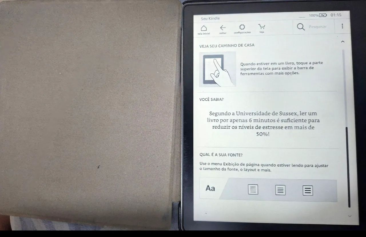 Kindle + capa protetora, ótimo estado