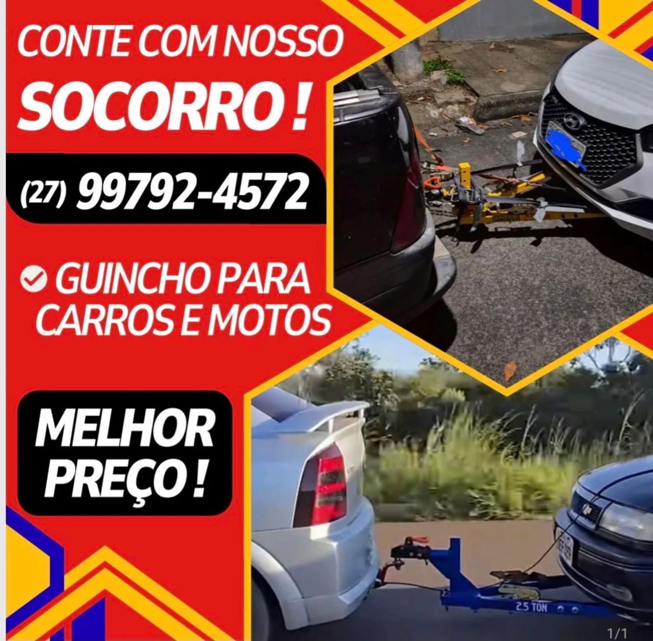 Guincho 24 horas para carro e moto, menor preço. 