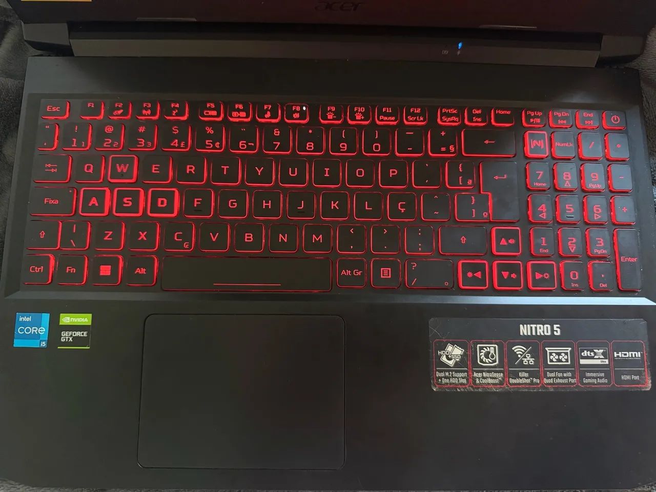 notebook Acer Nitro 5 OBS.: vou retirar os adesivos, eles não deixam marcas! - Foto 3