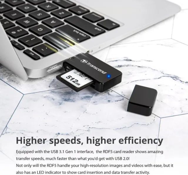 Leitor De Cartão De Memória Rdf5 Sd Micro Transcend Usb 3.0 - Foto 2