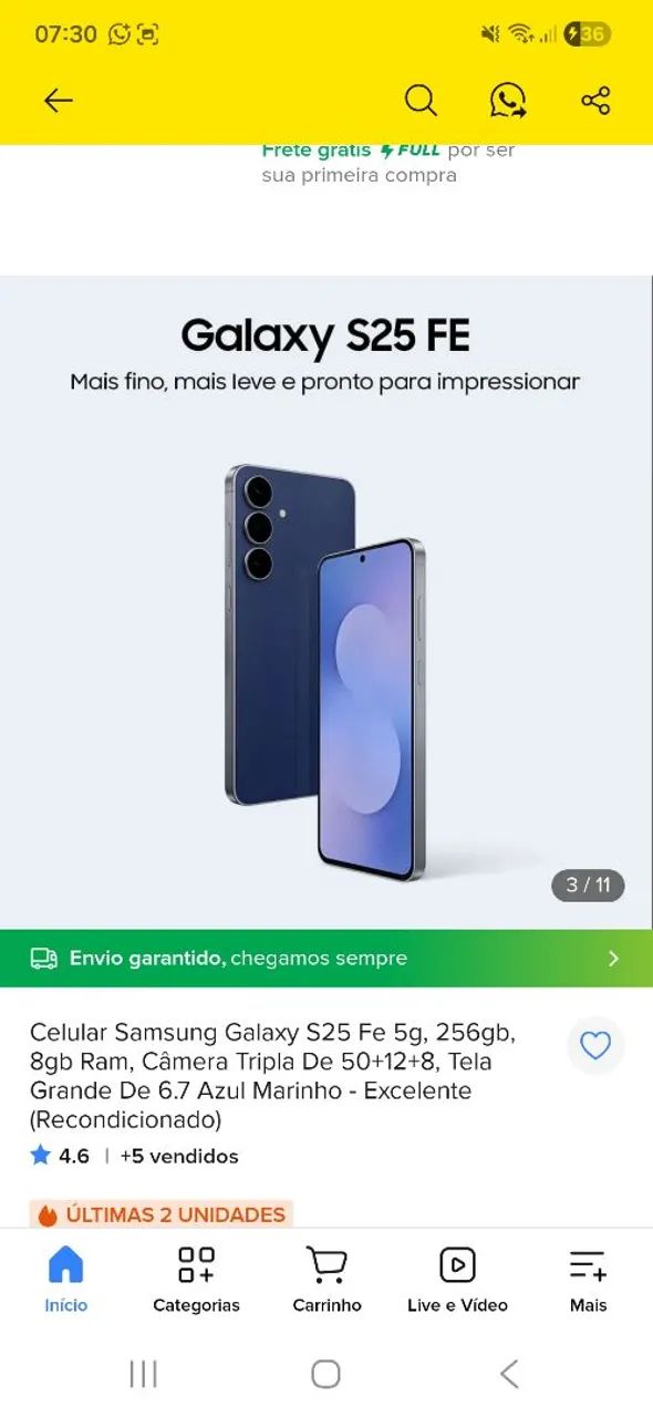 Celular s25 fe - Foto 2
