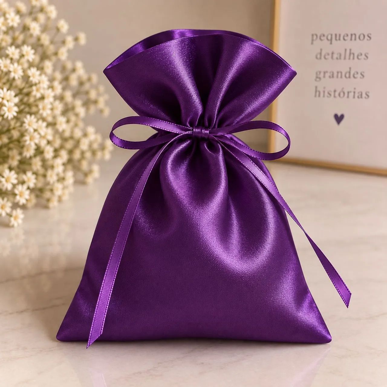 10 Saco Cetim para Presentes e Lembrancinhas  - Foto 3