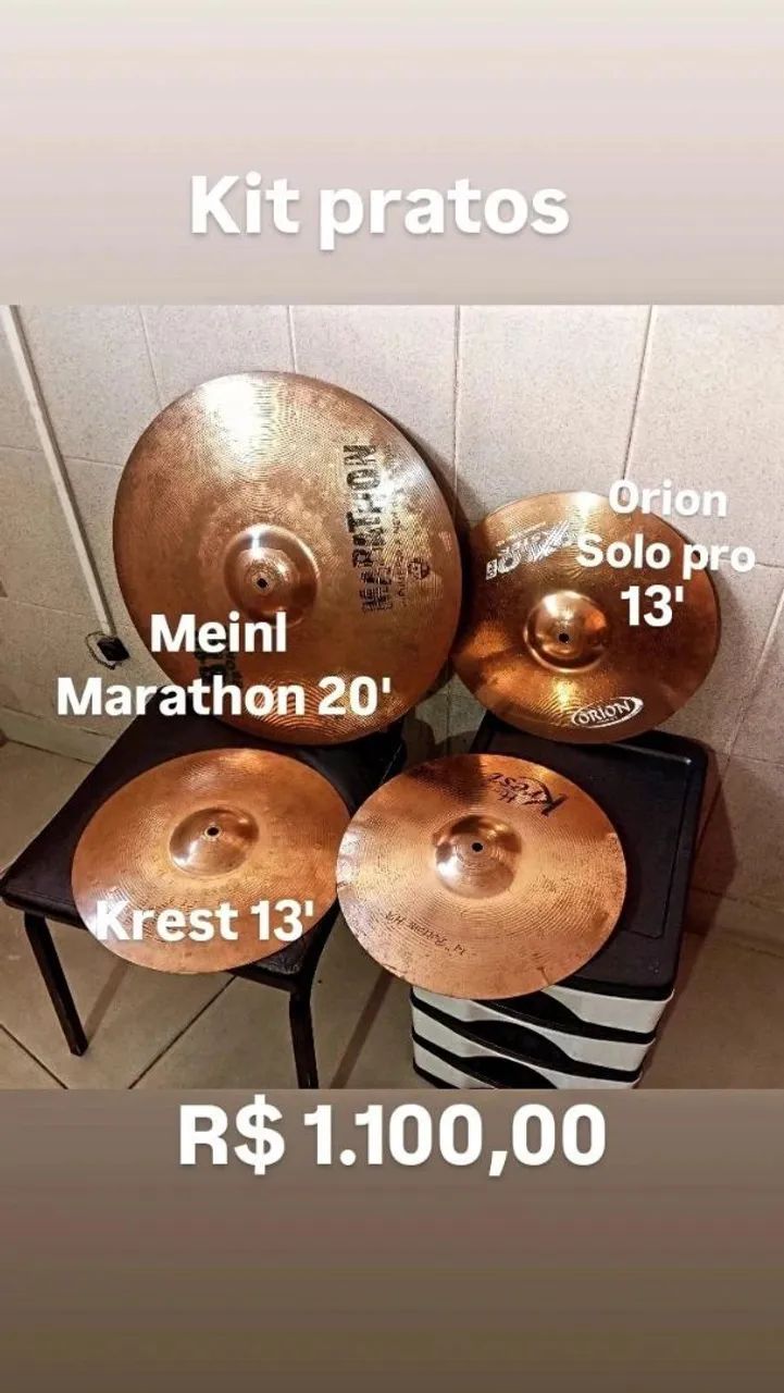 Kit de pratos Bateria 