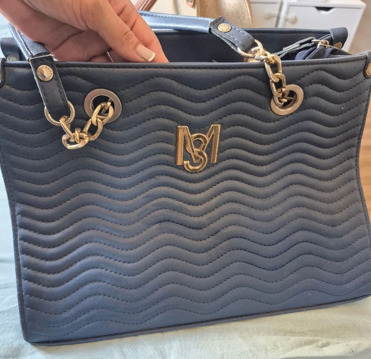 Bolsa Azul marca Mônica Sanches