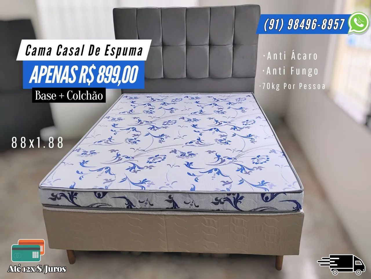 CAMA CASAL DE ESPUMA OFERTA 899$