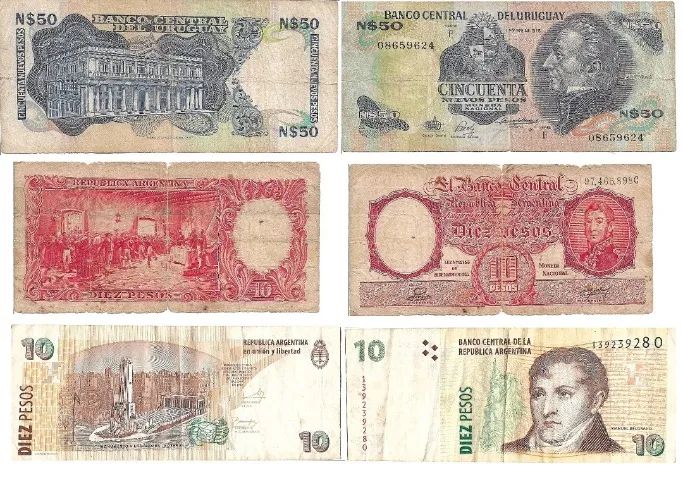 Notas antigas da ARGENTINA e URUGUAI