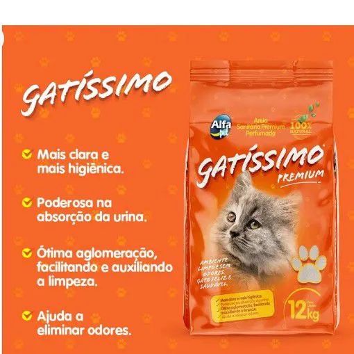 Areia higiênica para gato 