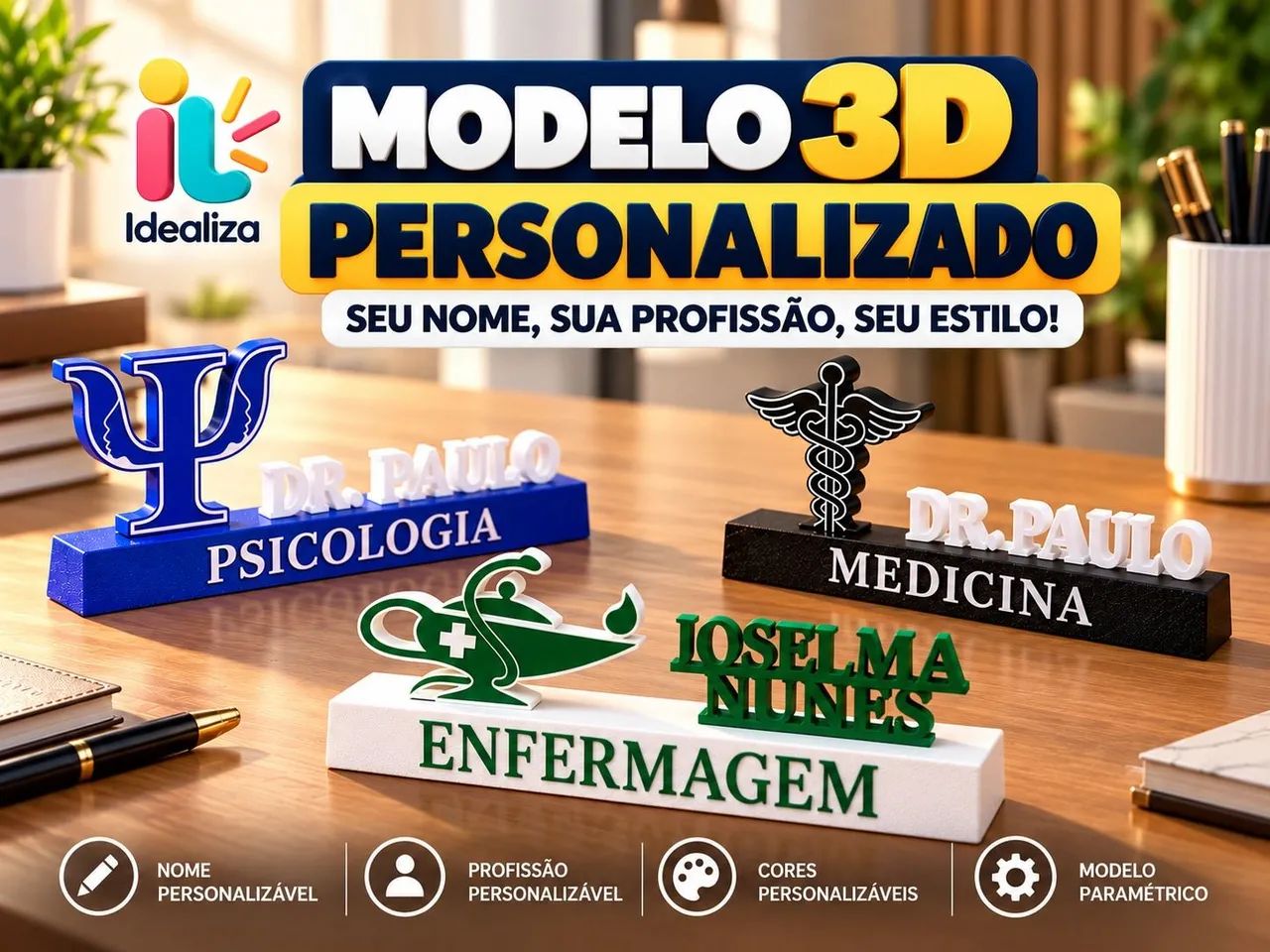 Presente Decoração 3D Personalizados 