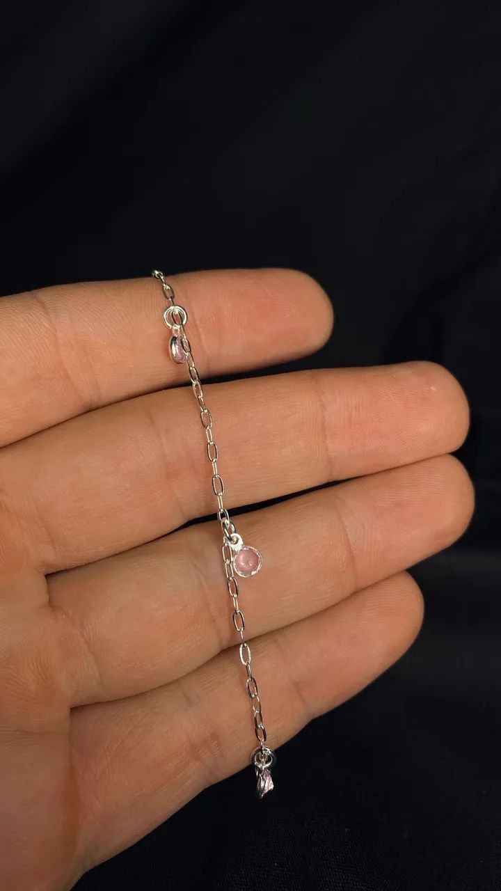 Pulseira de prata pingos de luz