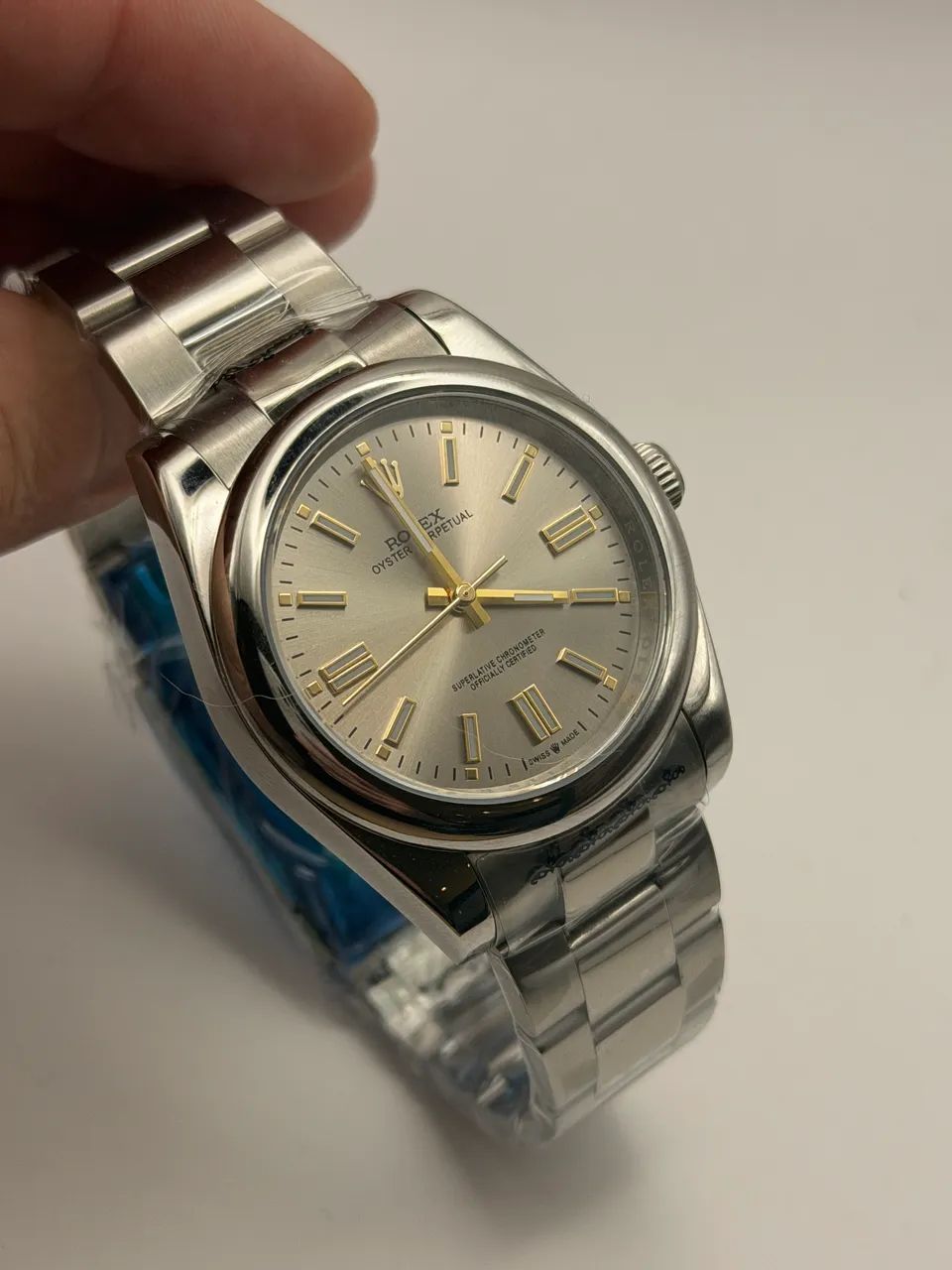 Rolex Oyster Perpetual Prata 36mm Linha Premium AAA+ - Foto 3
