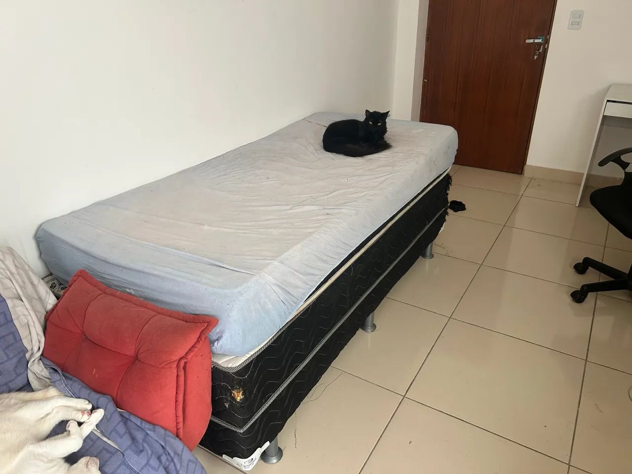 CAMA BOX + COLCHÃO SOLTEIRO 180 reais