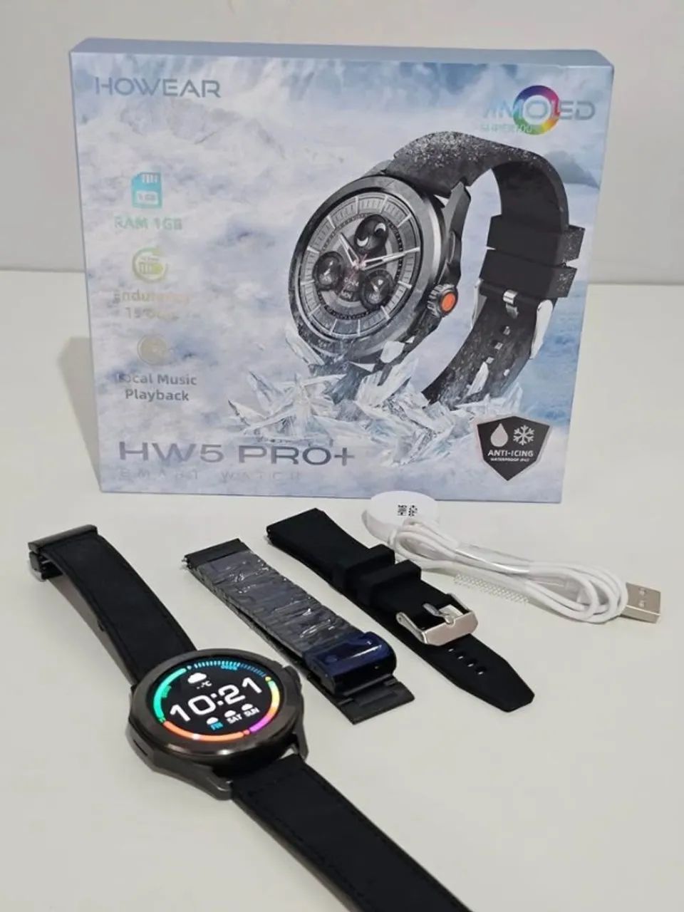 Smartwatch HW5 PRO+ Tela AMOLED Memória Interna 1GB Série Premium - Foto 2