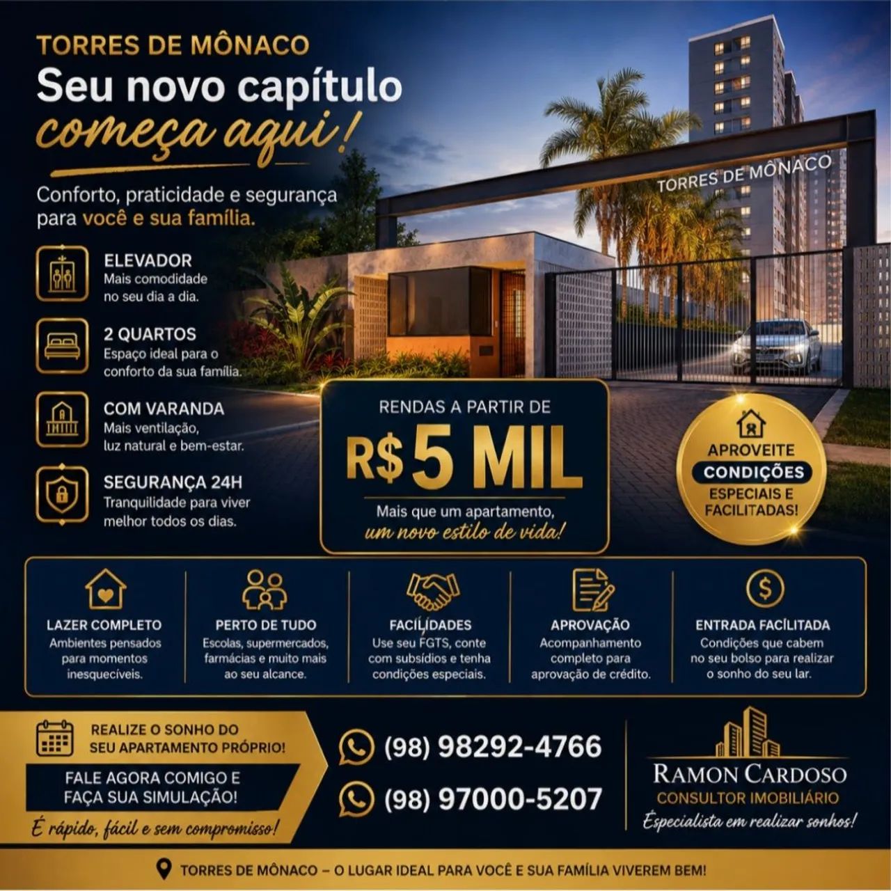 TORRES DE MÔNACO NA PLANTA 