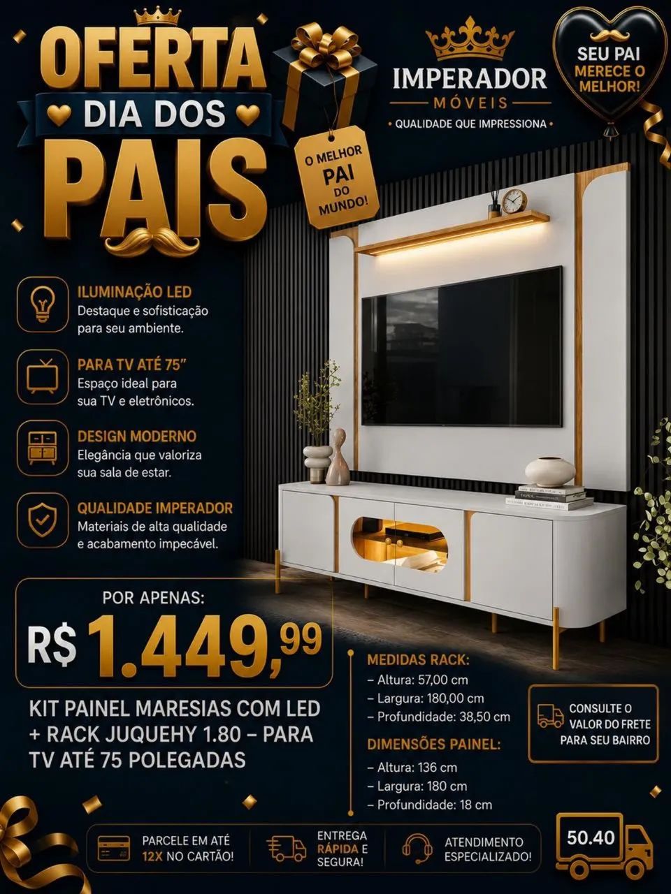 Painel Maresias com Led com Rack Juquehy
