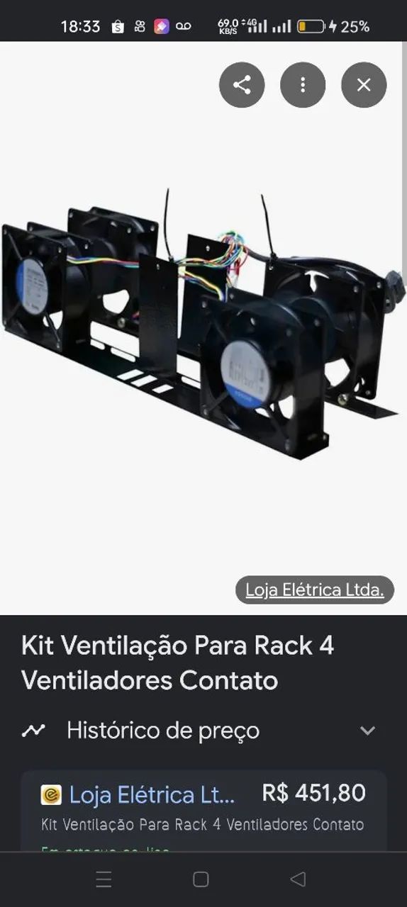 ventilação para rack 19 u com 4 ventiladores e 2 ventiladores  - Foto 2